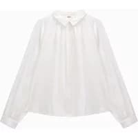 White women's blouse by Artlove Cilya, featuring a classic collar, long sleeves, and button-down front.