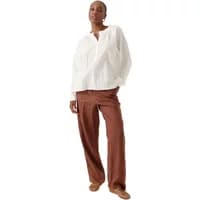 White Artlove Elouzia women's blouse with long sleeves and a relaxed fit.