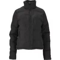Black women's down jacket SOS Alagna with high collar, front zipper, and side pockets.