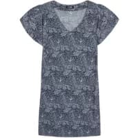 Gray TBS Habby women's dress with short sleeves and floral pattern, featuring a V-neck design.