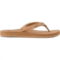Tan women's flip-flops Reef Baja Sands with wide straps and textured sole.