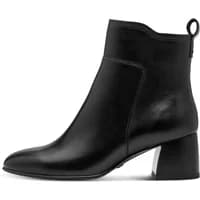 Black women's heeled boots by Tamaris, ankle-length with a block heel and smooth leather finish.