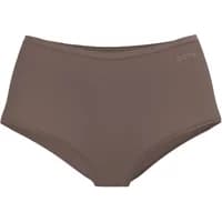 Brown high-waisted women's panties by Björn Borg with seamless design and subtle logo on waistband.