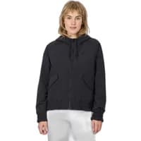 Black Ragwear Kissi women's hooded sweatshirt with front zipper, drawstrings, and side pockets.