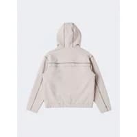 Beige women's hooded jacket by Project X Paris, featuring a faded design and elastic cuffs.