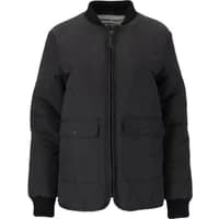 Black Weather Report Eilish women's jacket with front zipper, two flap pockets, and ribbed collar and cuffs.