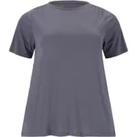 Gray Women's Jersey Q Sportswear Zamilla with short sleeves and relaxed fit.