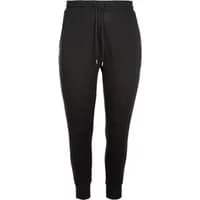 Black women's joggers by Q Sportswear Reilily with drawstring waist and cuffed ankles.