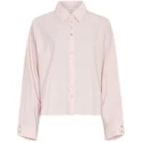 Women's long sleeve shirt, light pink, button-up front, pointed collar, by Moss Copenhagen.