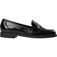 Black leather women's moccasins by Sofie Schnoor with low heel and sleek design.