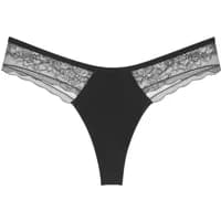 Black Triumph Comfort Allure women's panties with lace trim and scalloped edges.