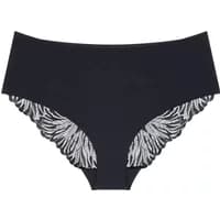 Black women's panties Triumph Pretty Micro with lace leaf pattern on sides.