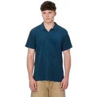Blue women's Ragwear Akori polo shirt with short sleeves and classic collar.