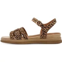 Leopard print women's sandals Tamaris 1-28235-46 with ankle strap and tan sole.