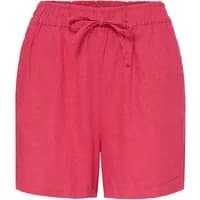Pink women's shorts by Ichi with elastic waistband and drawstring tie.