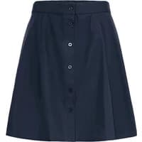 Navy blue women's skirt with button-down front and waistband, A-line shape, fransa FRFANTY design.