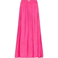 Pink Ichi IHJeeva women's skirt with a long, flowing design and subtle dotted pattern.