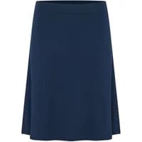 Navy blue women's skirt by Kaffe, knee-length with a smooth waistband and A-line silhouette.