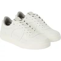 White Björn Borg Court Wb women's sneakers with lace-up design and subtle logo on side.