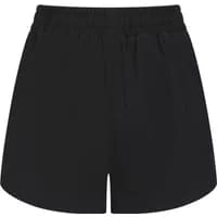 Black women's sports shorts by Tombo with elastic waistband and loose fit.