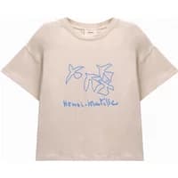 Beige women's T-shirt by Artlove with blue abstract bird design and "Henri Matisse" text on front.