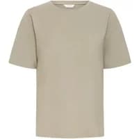 Beige women's T-shirt by b.Young, short sleeves, crew neck, simple design.