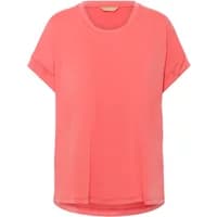 Coral pink women's T-shirt CULTURE Kasja with short sleeves, round neckline, and relaxed fit.