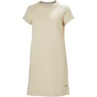 Cream Helly Hansen women's t-shirt dress with short sleeves and crew neck.