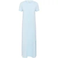 Light blue women's t-shirt dress KAFFE KACelina, short sleeves, crew neck, ankle-length.
