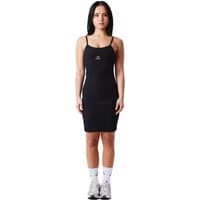 Women's black t-shirt dress by Project X Paris, sleeveless with spaghetti straps and subtle logo on chest.