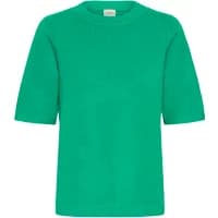 Green women's T-shirt fransa FRMary 5 with short sleeves and crew neckline.