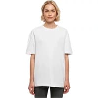 White women's Rocawear T-shirt with short sleeves and a relaxed fit.