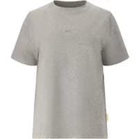Gray women's T-shirt SOS Sera by SOS, short sleeves, round neck, subtle logo on chest.