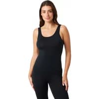 Black Björn Borg Studio women's tank top, sleeveless, scoop neck, fitted design.