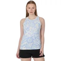 Light blue women's tank top with white floral print, sleeveless, round neckline by Ragwear Julyana Print.