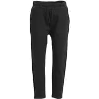 Black women's Dobsom Iowa trousers with drawstring waist and tapered legs.