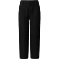 Black women's trousers by Pepe Jeans Nila, high-waisted, straight-leg, with pleats and side pockets.