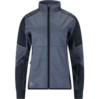 Women's windbreaker Endurance Ludmilla XCS, dark gray with black accents, full zip, high collar, and long sleeves.