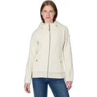Cream-colored women's zip-up hoodie Ragwear Cousy with front pockets and a high collar.
