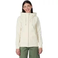 Cream-colored women's zip-up hoodie Ragwear Neskia B with high collar, drawstrings, and front pockets.