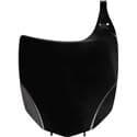 Black Acerbis front number board designed for Husqvarna TC 85 models from 2018 to 2024, featuring a sleek, durable plastic construction with a contoured shape.