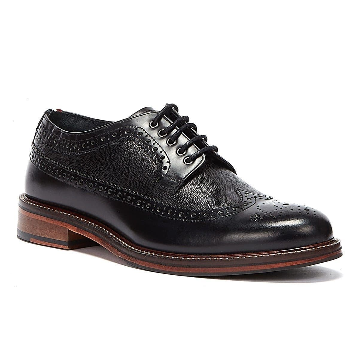 Ben Sherman Archie Brogue Leather Men's Black Lace-Up Shoes - image 3