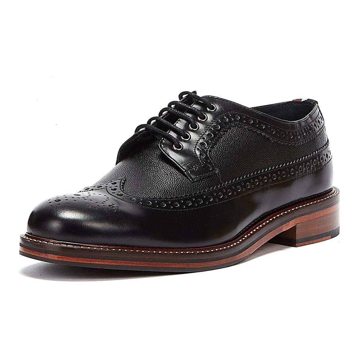 Ben Sherman Archie Brogue Leather Men's Black Lace-Up Shoes - image 4