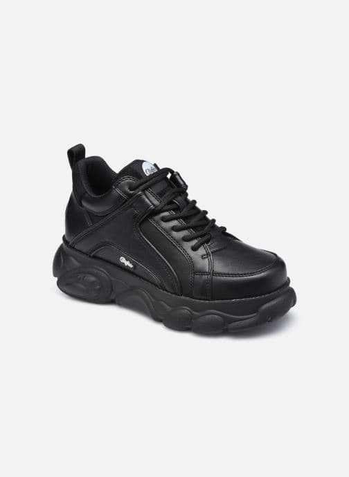 Black Buffalo Cld Corin Tn sneakers featuring a sleek leather upper, chunky sole, and lace-up design with a padded collar for comfort.