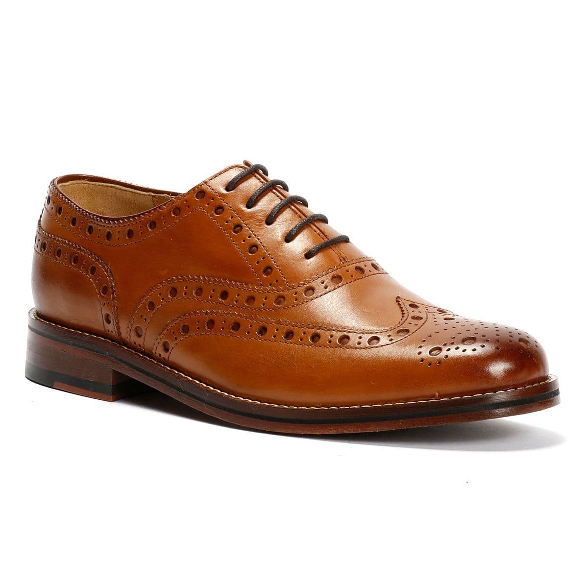 Chapman & Moore Oxford Brogue Leather Men's Tan Burnish Shoes - image 2