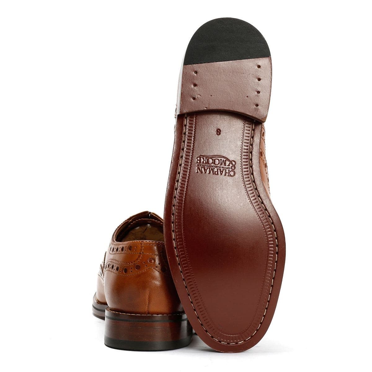 Chapman & Moore Oxford Brogue Leather Men's Tan Burnish Shoes - image 4