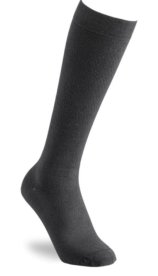 Extra roomy, knee-high cotton socks in a dark grey color, featuring a soft texture and a comfortable fit designed for all-day wear.