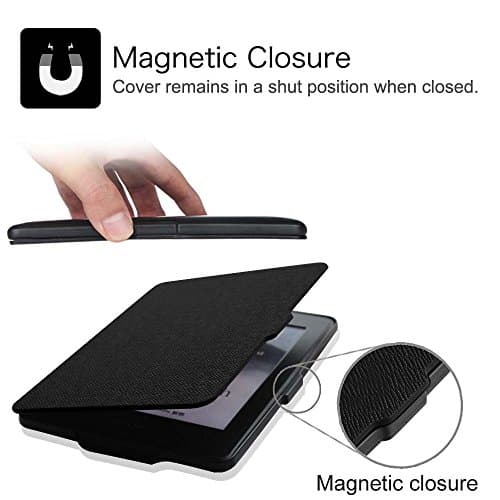 FINTIE Slimshell Case for 6" Kindle Paperwhite 2012-2017 (Model No. EY21 & DP75SDI) - Lightweight Protective Cover with Auto Sleep/Wake (Not Fit Paperwhite 10th & 11th Gen), Black - image 2