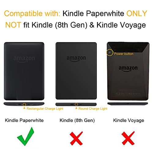 FINTIE Slimshell Case for 6" Kindle Paperwhite 2012-2017 (Model No. EY21 & DP75SDI) - Lightweight Protective Cover with Auto Sleep/Wake (Not Fit Paperwhite 10th & 11th Gen), Black - image 5