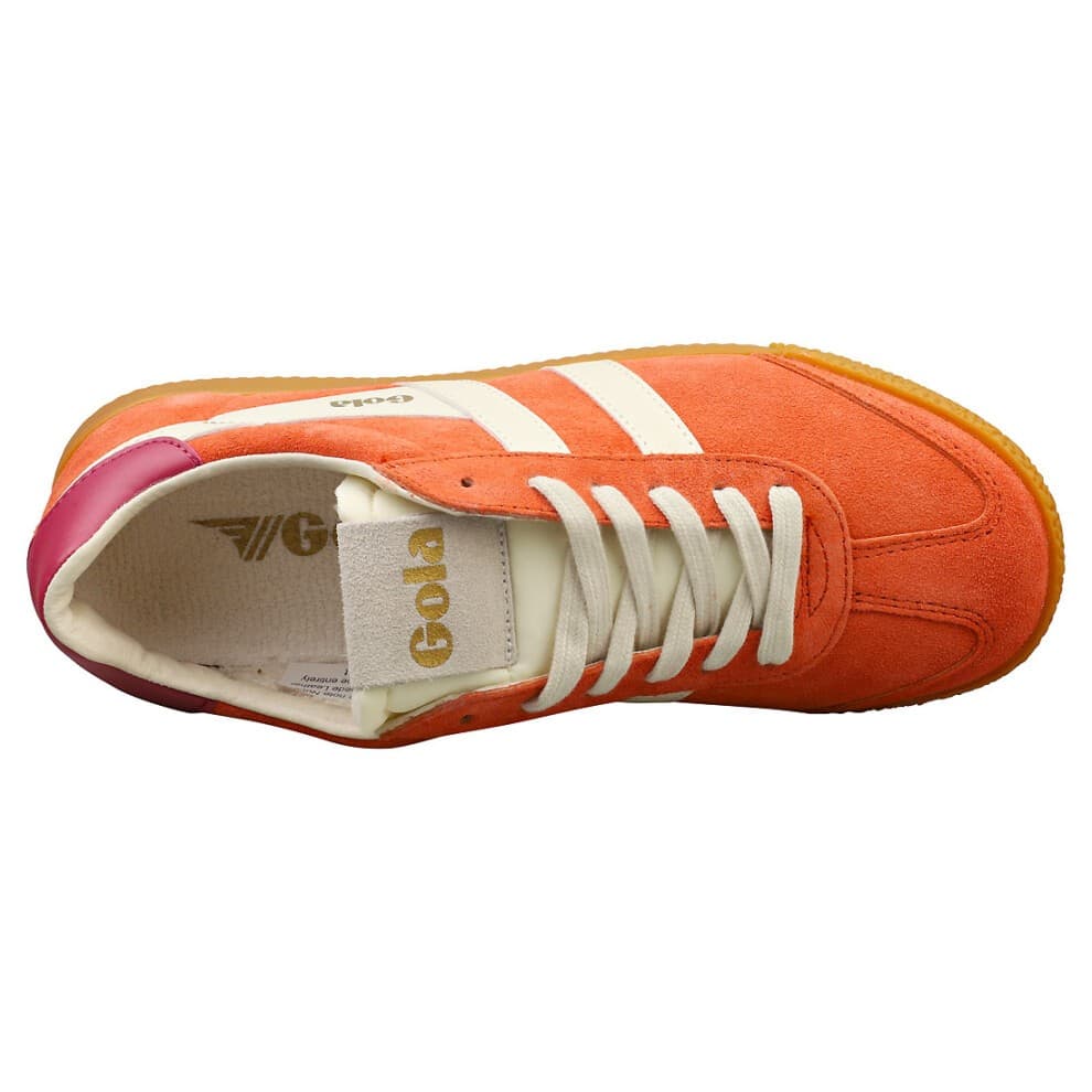 Gola Elan Suede Women's Hot Coral/Off White/ Fuchsia Trainers - image 4